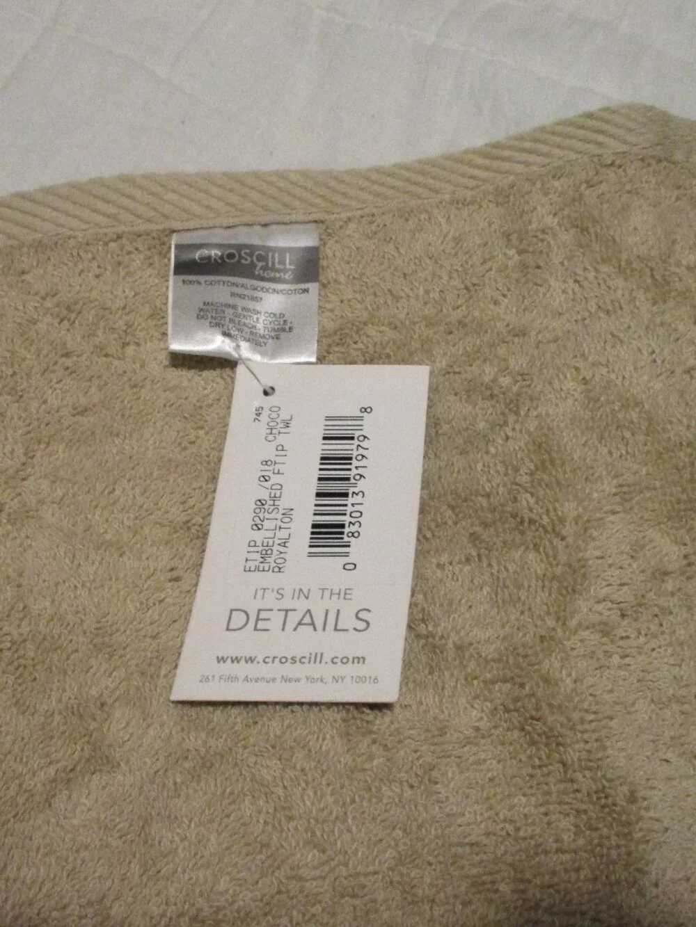 Croscill Royalton Towel Fingertip NWT